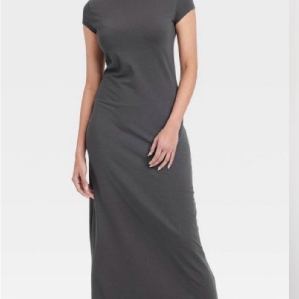 a new day Charcoal Gray Short-Sleeve Maxi Dress